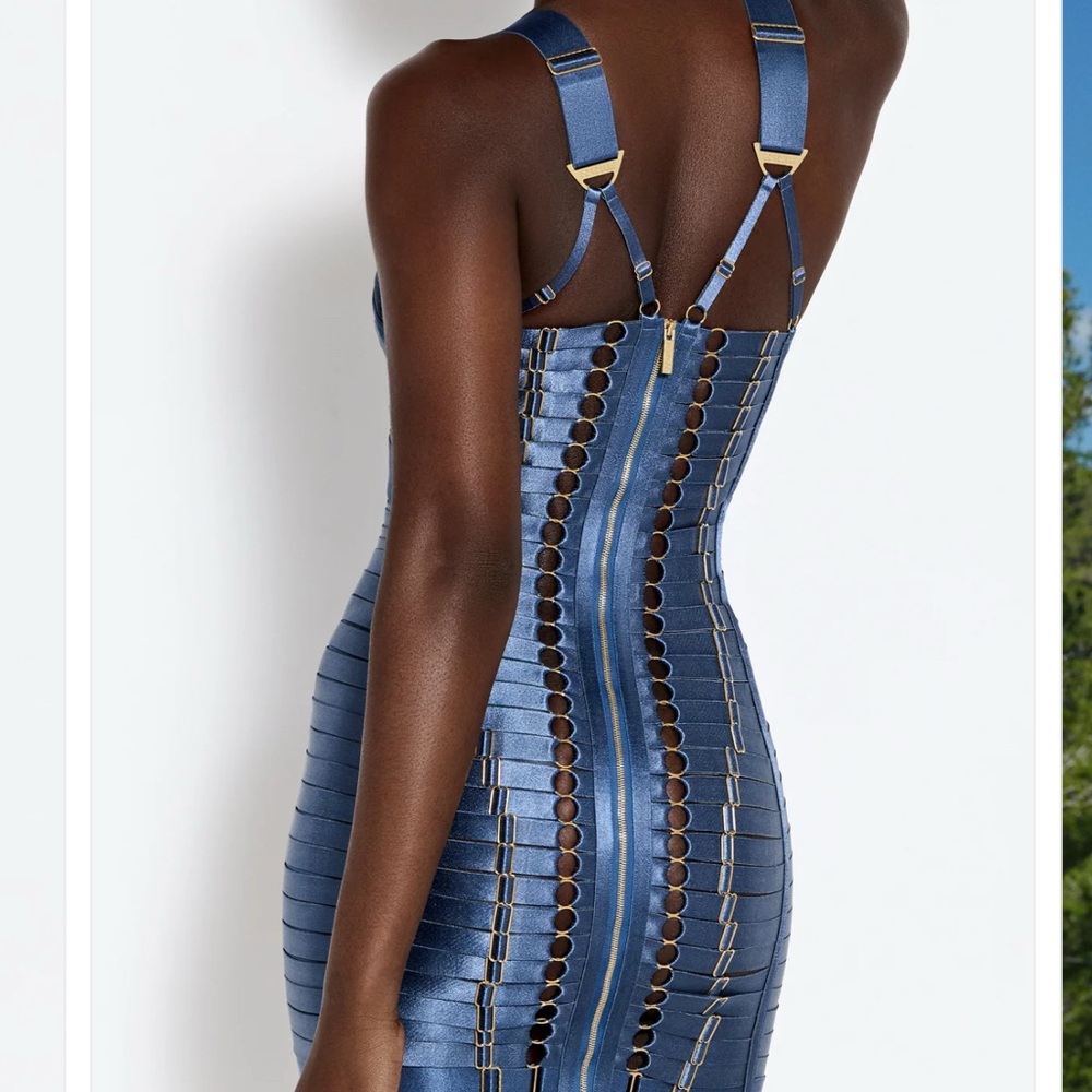 Syra Angela Bordelle Elegant Blue Bandage Dress - NWT Size LL - Picture 2 of 5